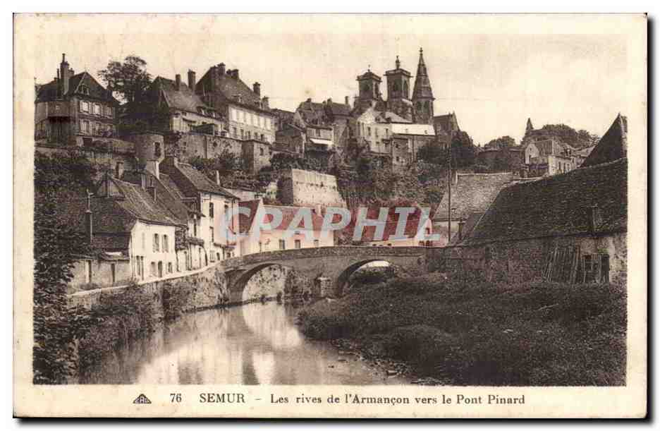 Semur - Les rives de l'Armançon vers le Pont Pinard — C. des Arts Phototechniques - Strasbourg-Schiltigheim, n°76