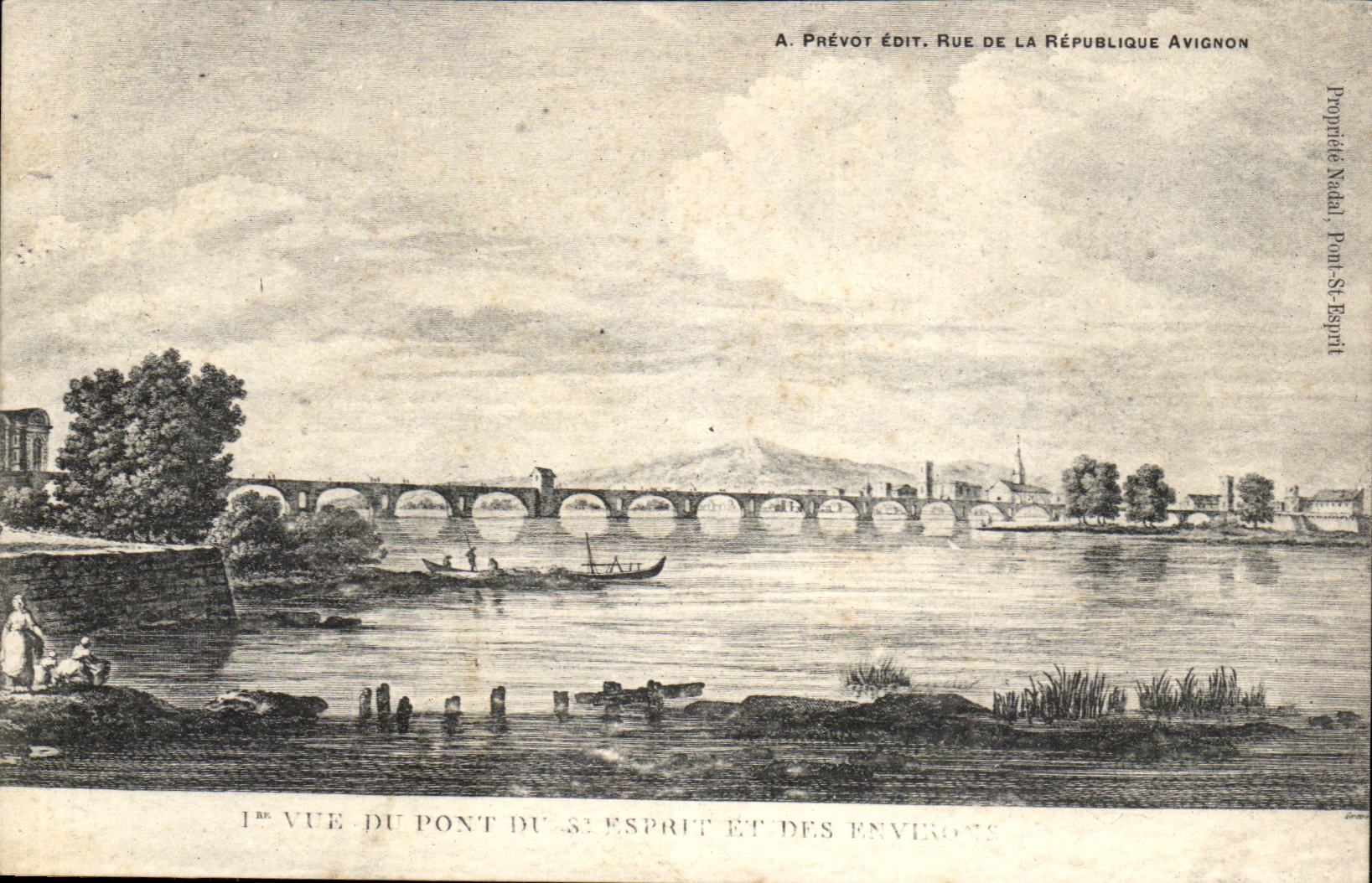 CPA Vue du pont Saint Esprit et des environs 