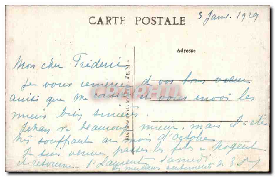 Nogent-sur-Marne — Die Marne und die Îles, Ansicht vom Ufer von Champigny — E.M. n°4825 — Rückseite