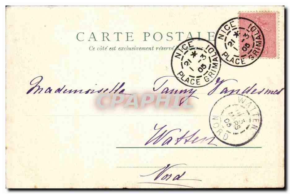 Nice CPA Hotel d'Angleterre Hotel de France — Rückseite