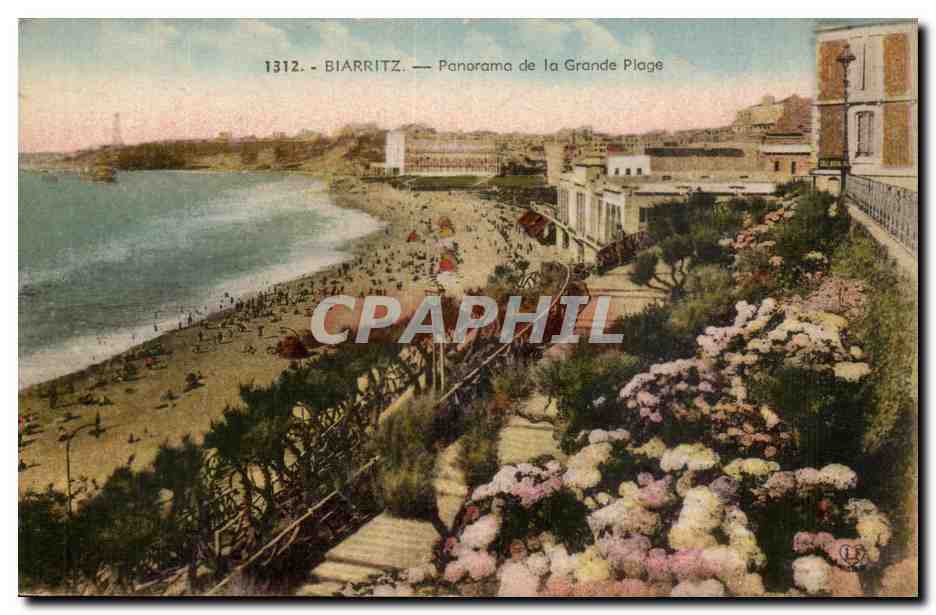 Biarritz CPA Panorama de la grande plage