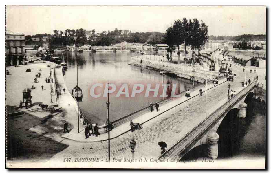 Bayonne - Le Pont Mayou et le Confluent en perspective — M.D., n° 147