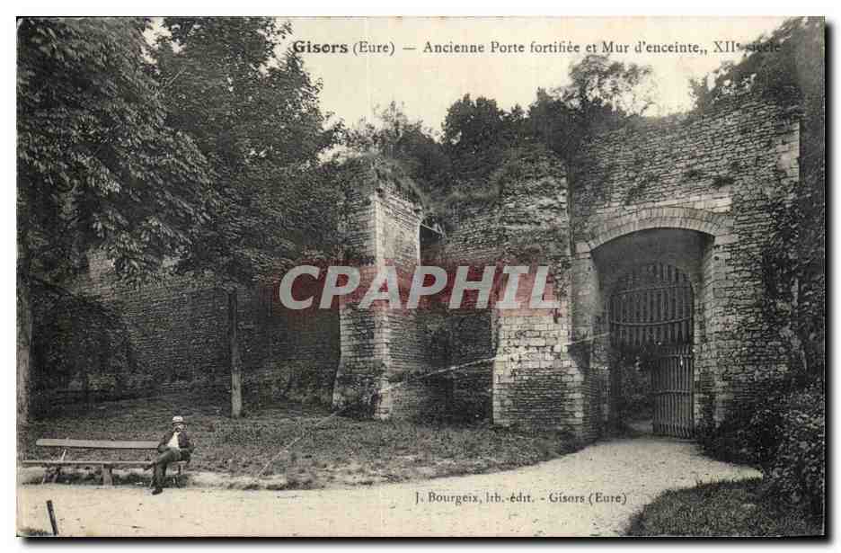 Gisors CPA Ancienne porte fortifiee et mur d'enceinte