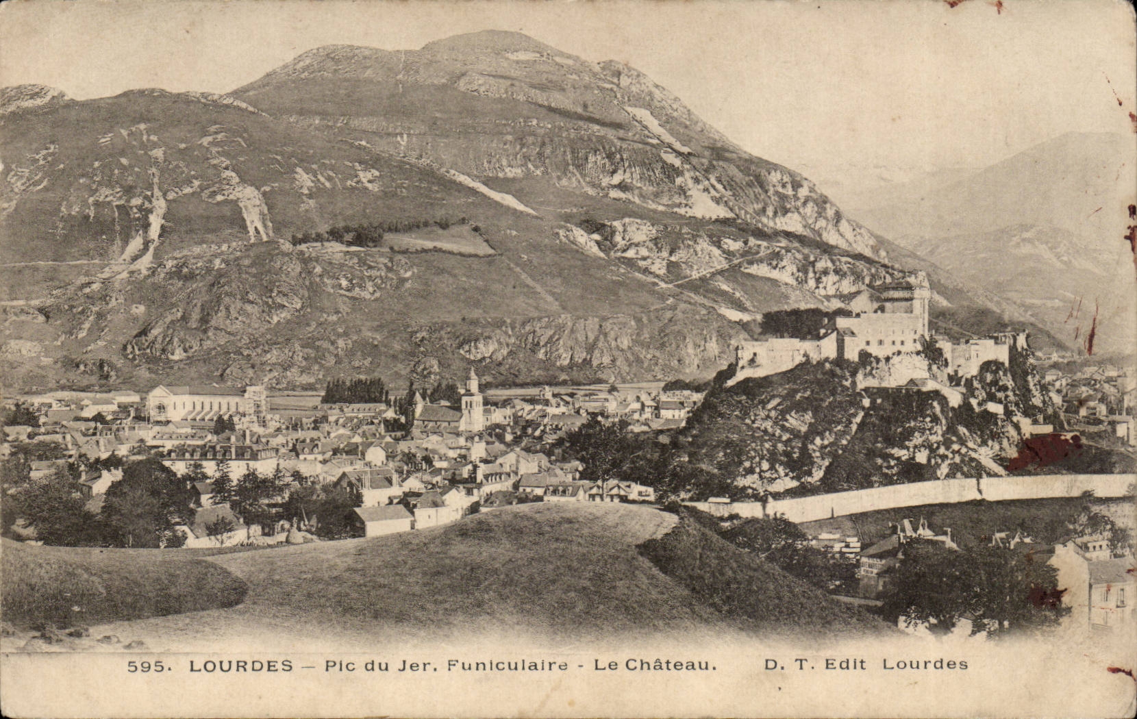 Lourdes CPA Pic du Jer Funiculaire le chateau