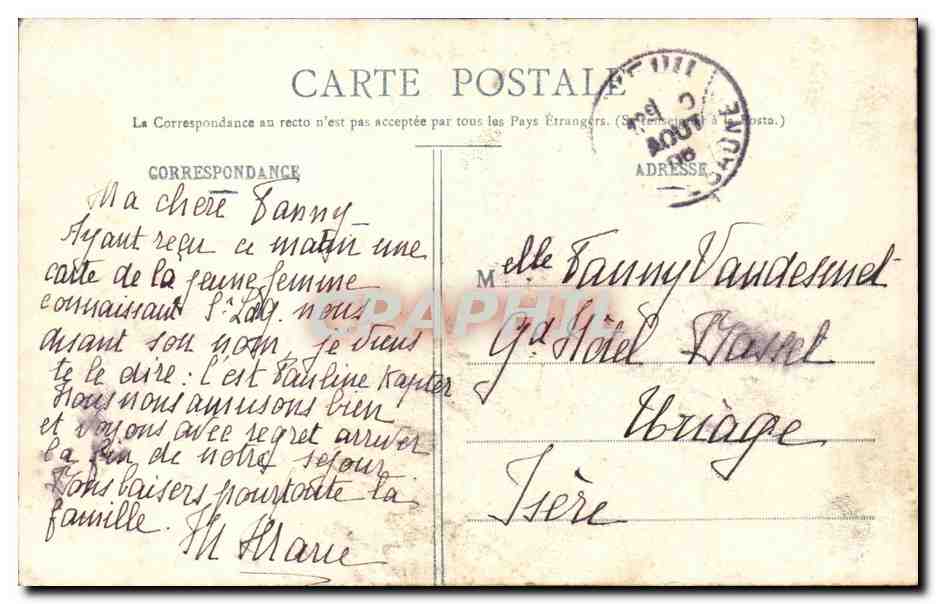 Luxeuil les Bains CPA L'etablissement — Rückseite