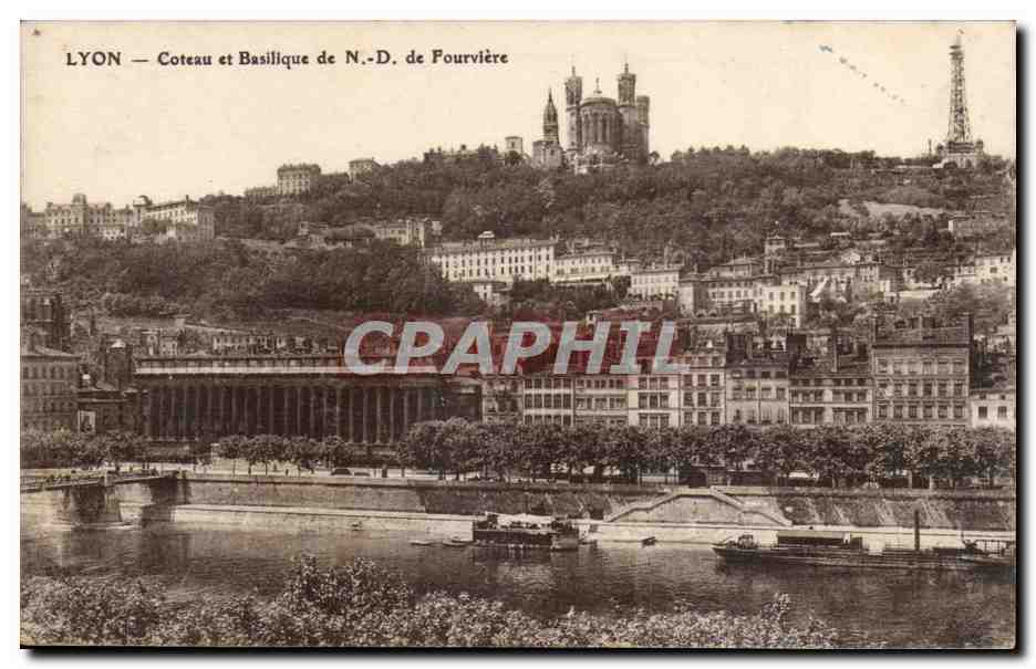 LYON — Coteau et Basilique de N.-D. de Pourvrière — CPAPHIL