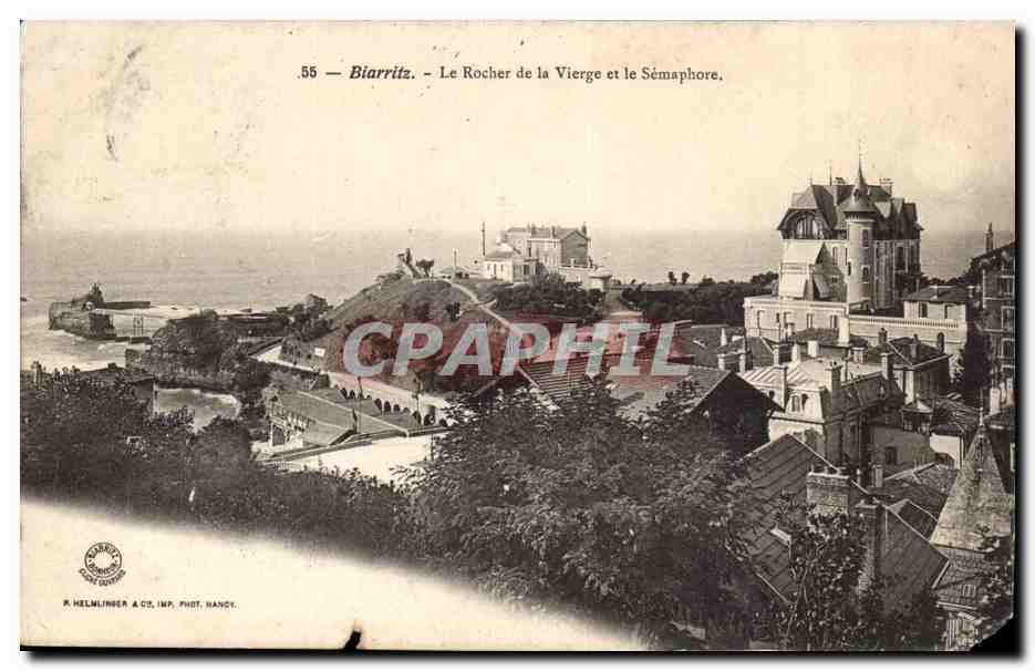 Biarritz CPA Le rocher de la vierge et le Semaphore