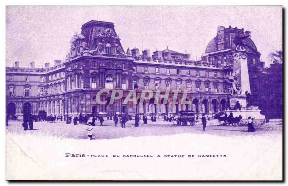Paris CPA Place du carrousel et statue de Gambetta