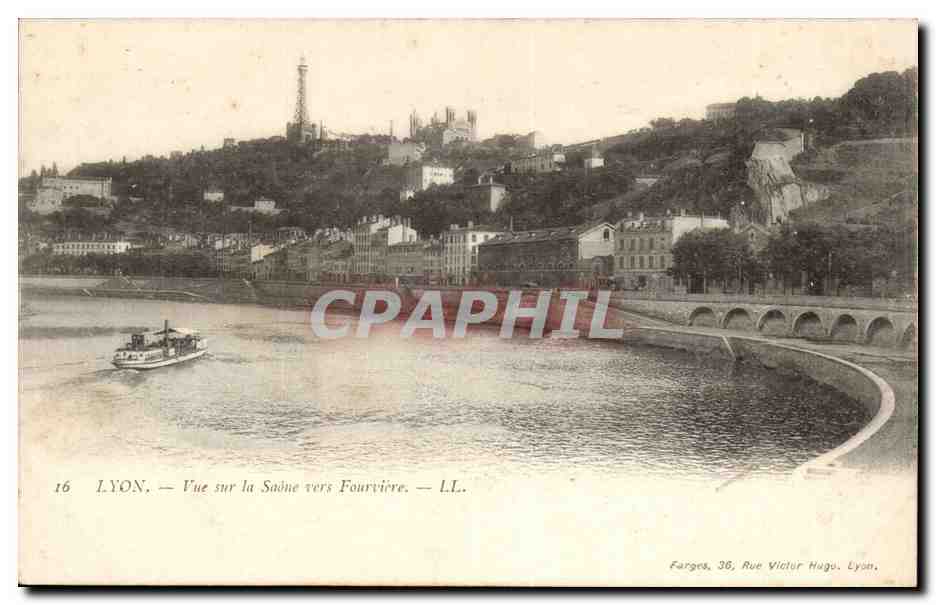Lyon CPA Vue sur la SAone vers Fourviere