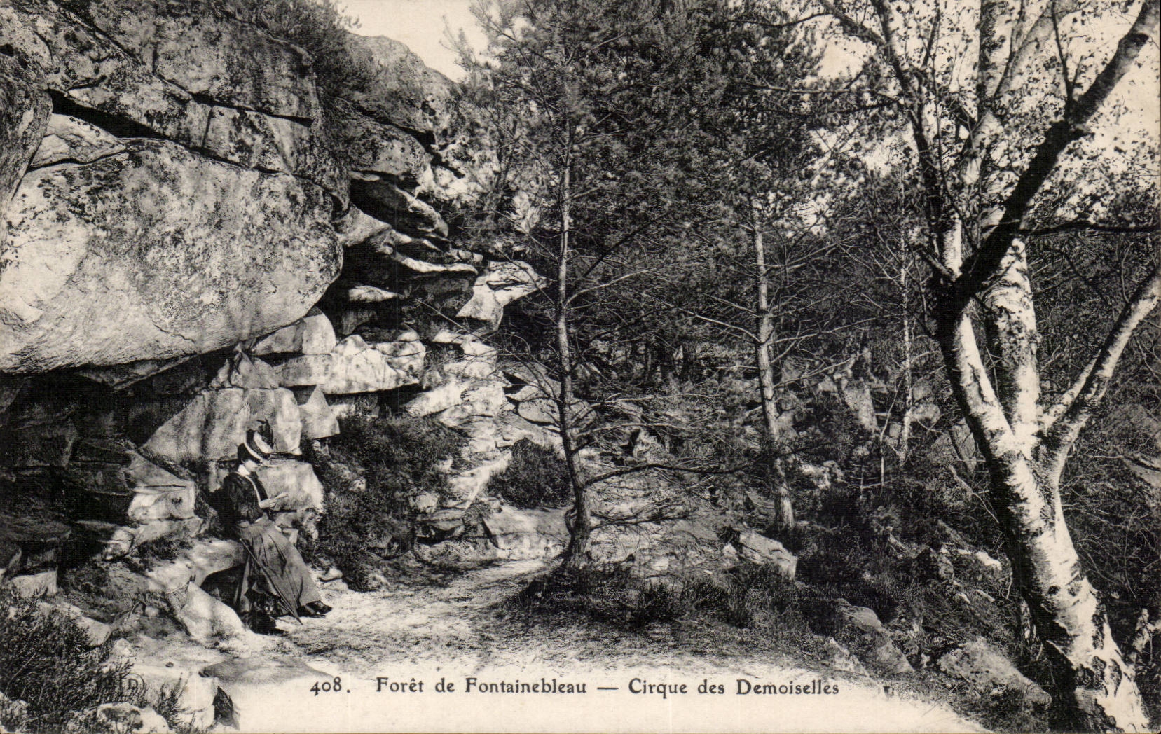 Foresta di Fontainebleau — Cirque des Demoiselles — editore non identificato, n. 408