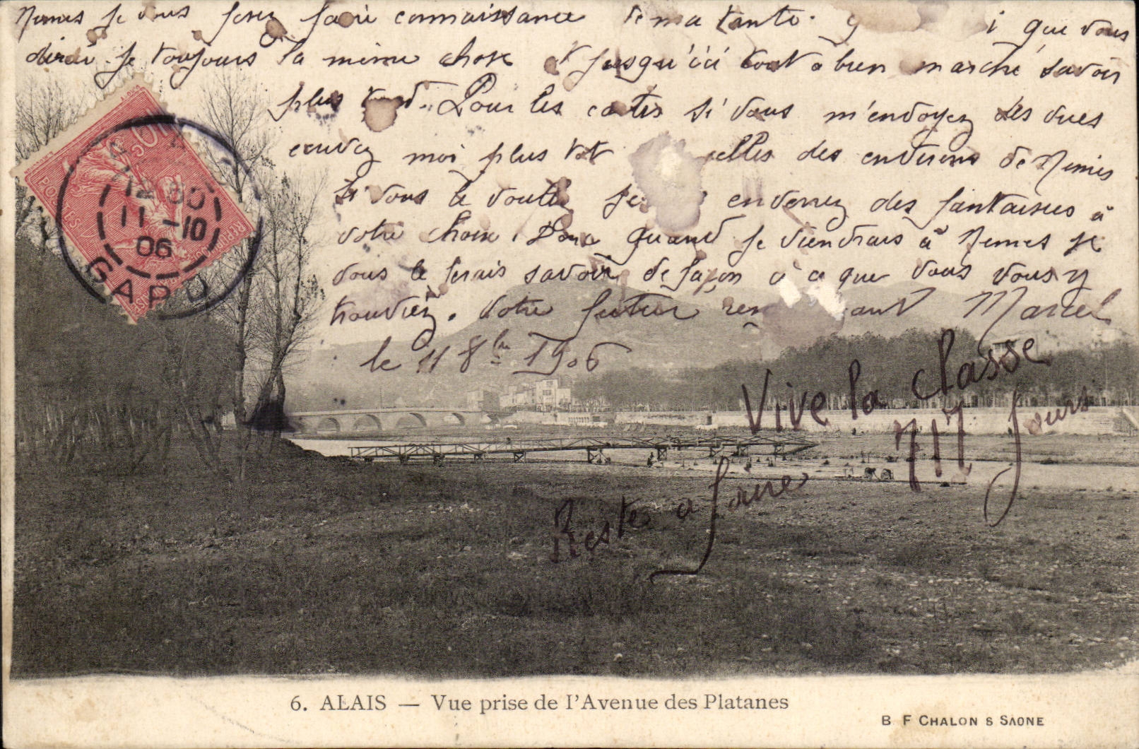 Alais CPA Vue prise de l'avenue des platanes