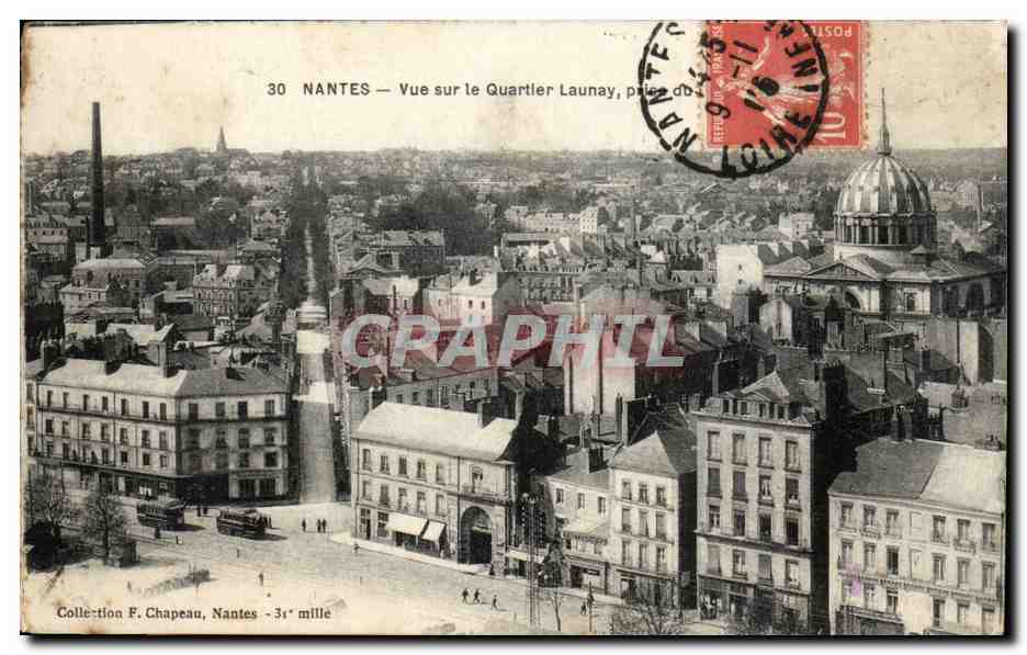 Nantes CPA Vue sur le quartier Launay