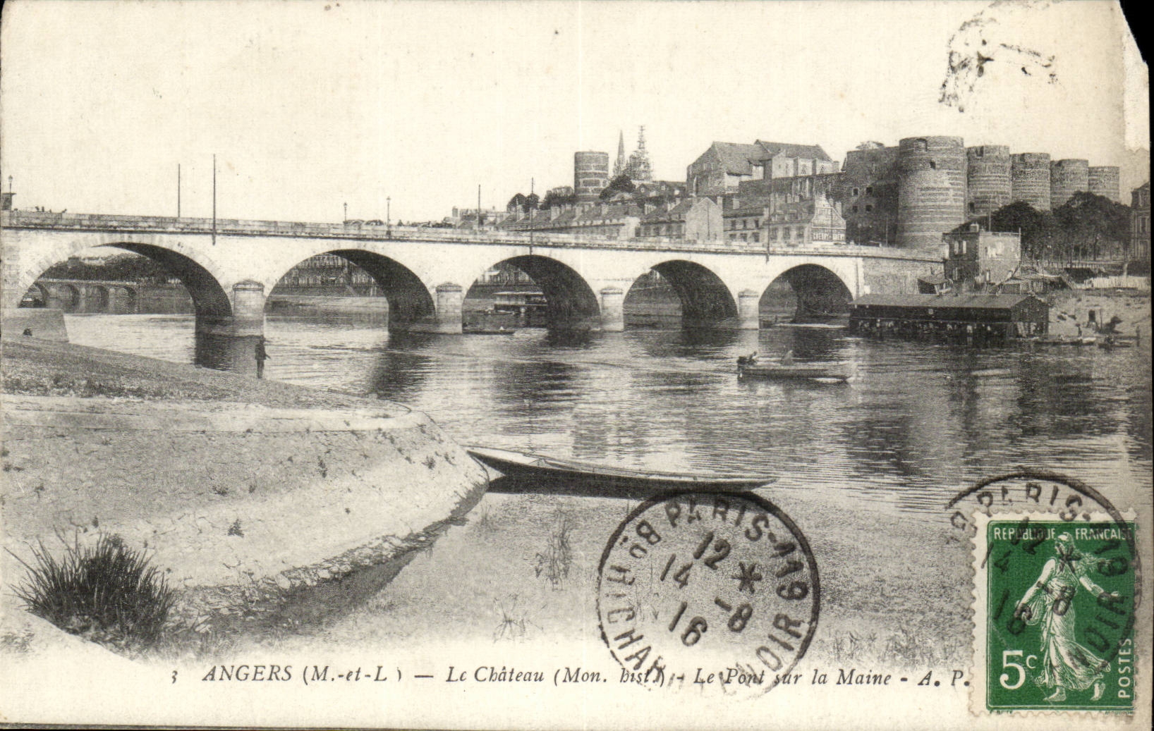 Angers CPA Le chateau Le pont sur la Marne
