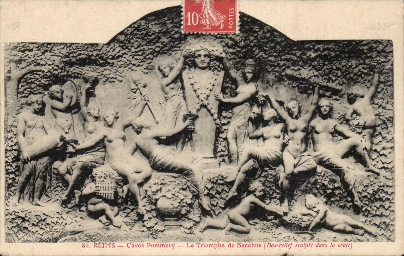 Reims CPA Caves Pommery Le triomphe de Bacchus 