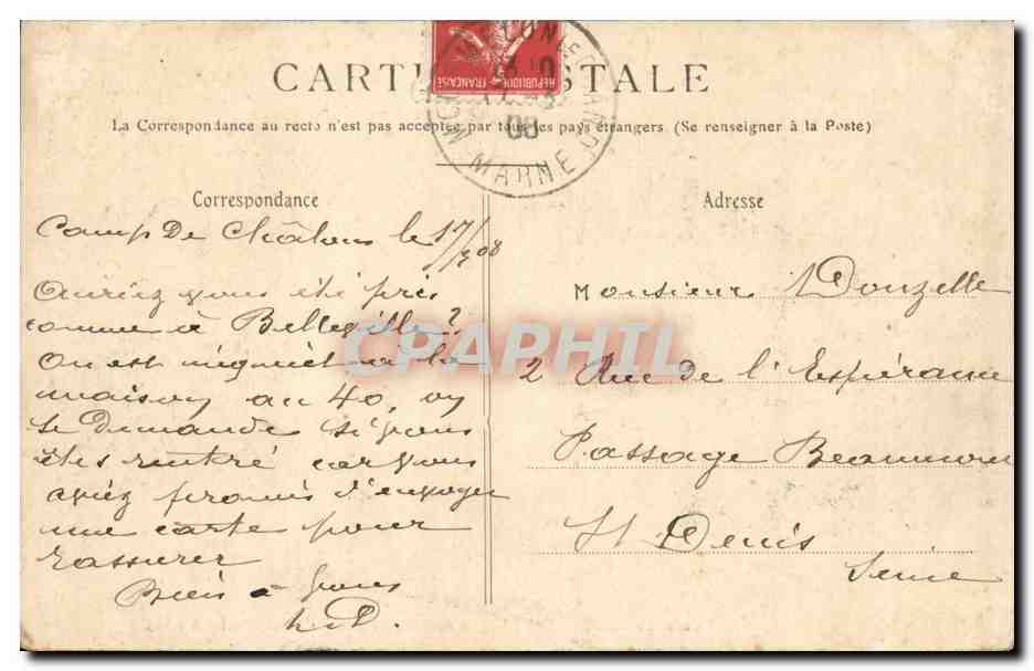 Reims CPA Caves Pommery Le triomphe de Bacchus  — Verso