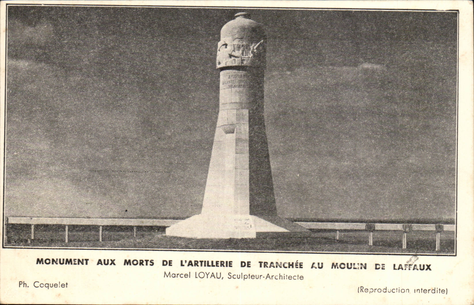 Monument aux Morts de l'Artillerie de Tranchée au Moulin de Laffaux — Marcel Loyau, Sculpteur-Architecte — Ph. Coquelet
