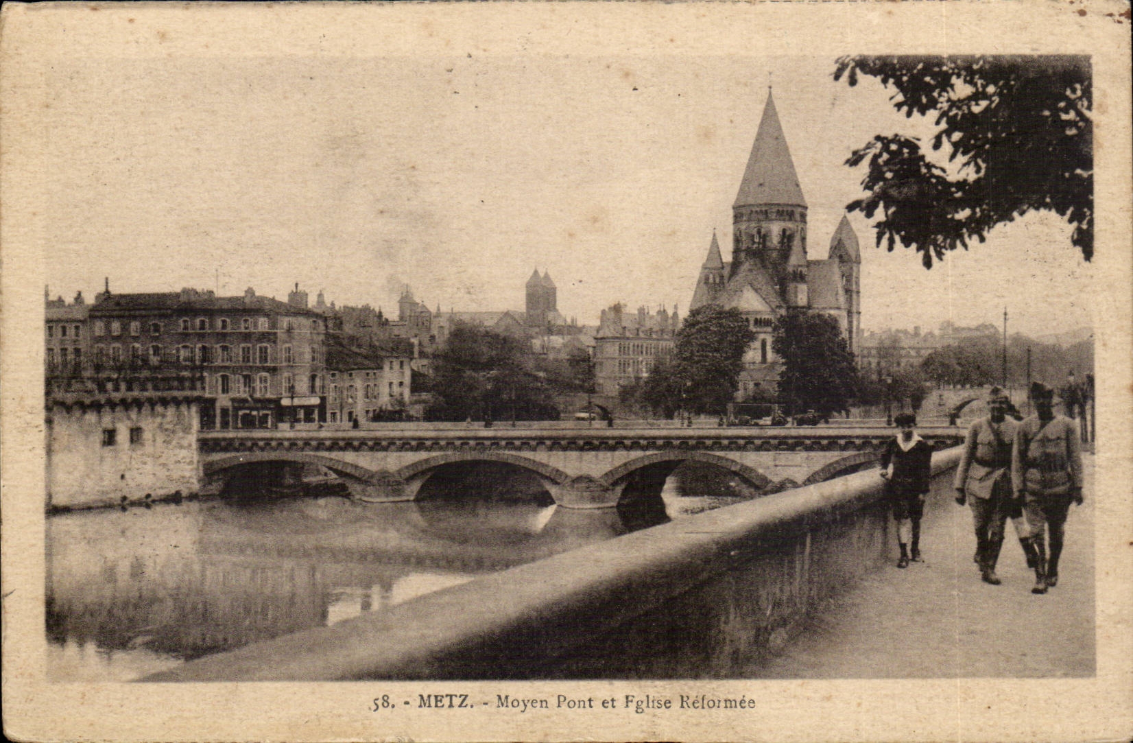 Metz - Moyen Pont et Eglise Reformee - CPA 