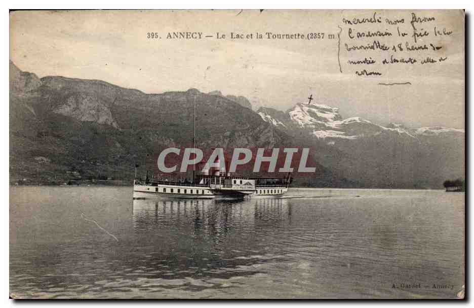 Annecy — Le Lac et la Tournette (2357 m) — A. Dardel — Annecy, n° 395