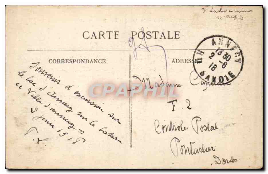 Annecy — Le Lac et la Tournette (2357 m) — A. Dardel — Annecy, n° 395 — Reverso