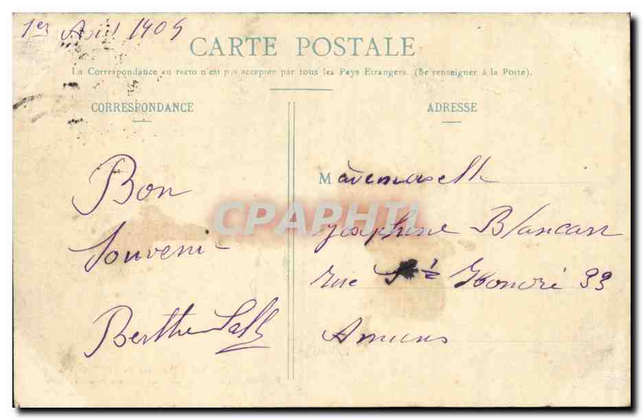 Rouen CPA Bonsecours Eglise La nef au mois de Marie — Rückseite