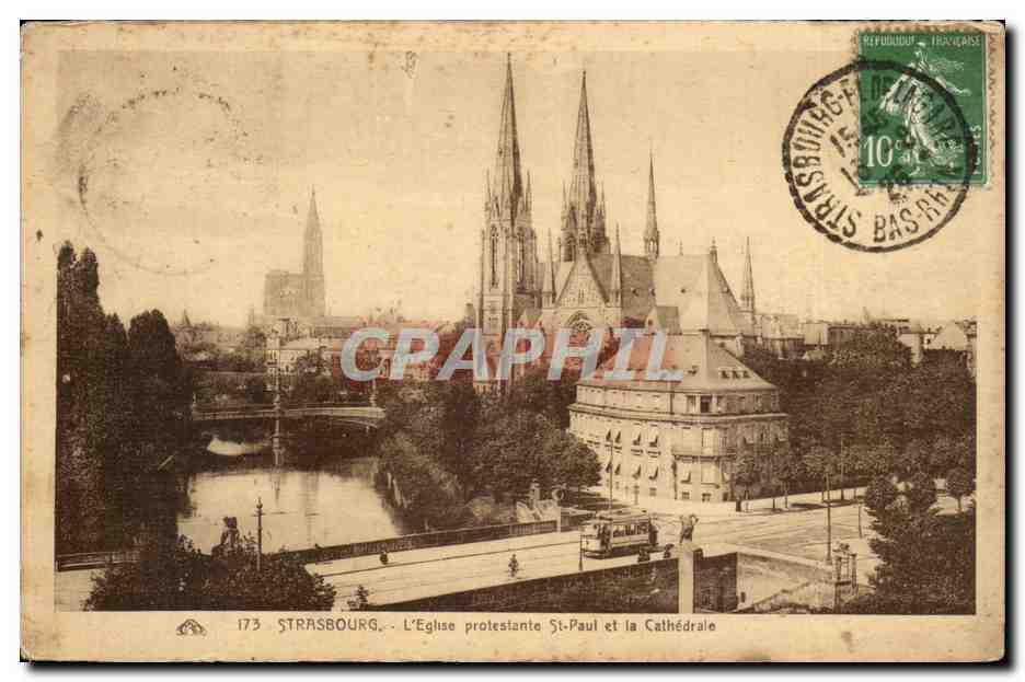 strasbourg CPA Eglise protestante St Paul et la cathedrale