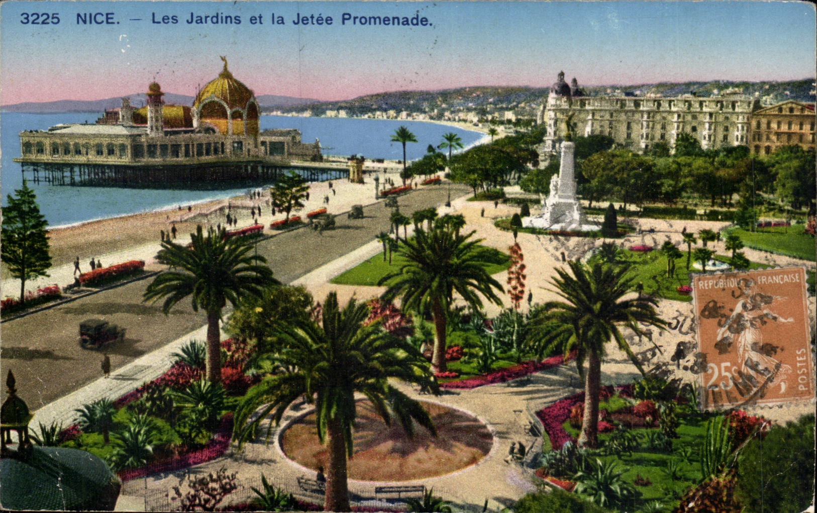 Nice CPA Jardins et promenade des anglais 