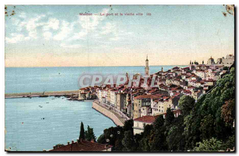Menton CPA Le port et la vieille ville