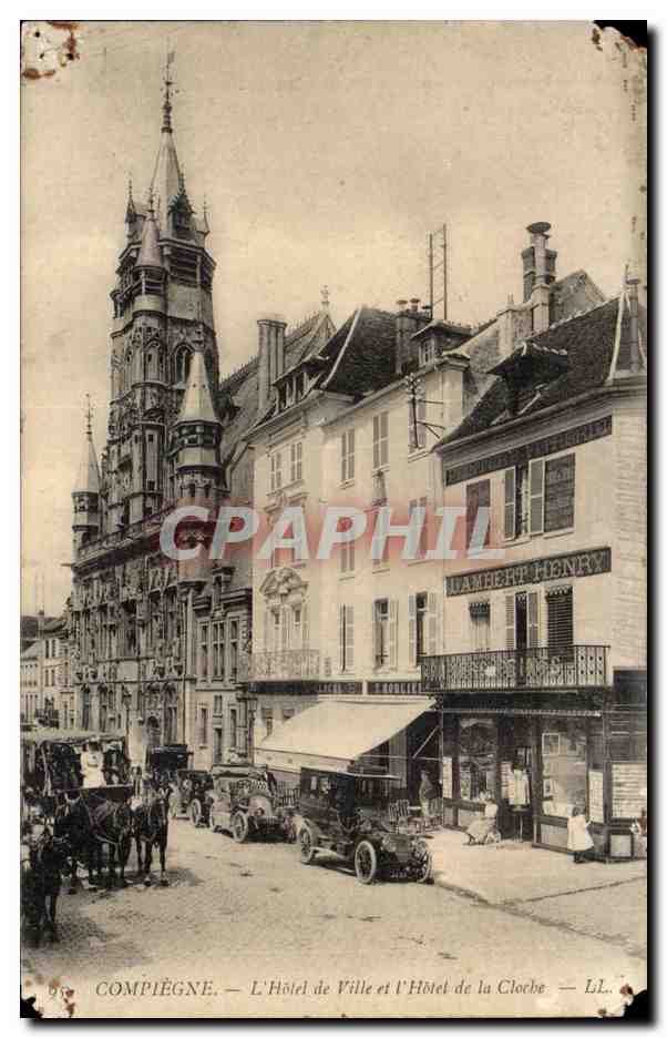 Compiegne CPA Hotel de ville et hotel de la cloche (Lambert Henry)