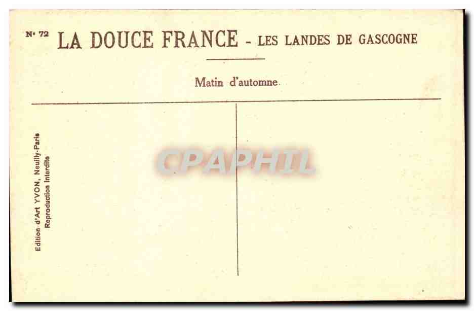 Les Landes de Gascogne — Matin d'automne — Édition d'Art YVON, Neuilly-Paris — Rückseite
