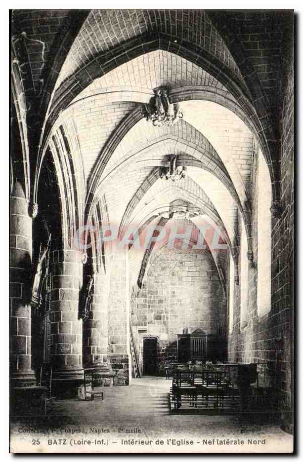 Batz CPA Interieur de l'eglise Nef laterale nord
