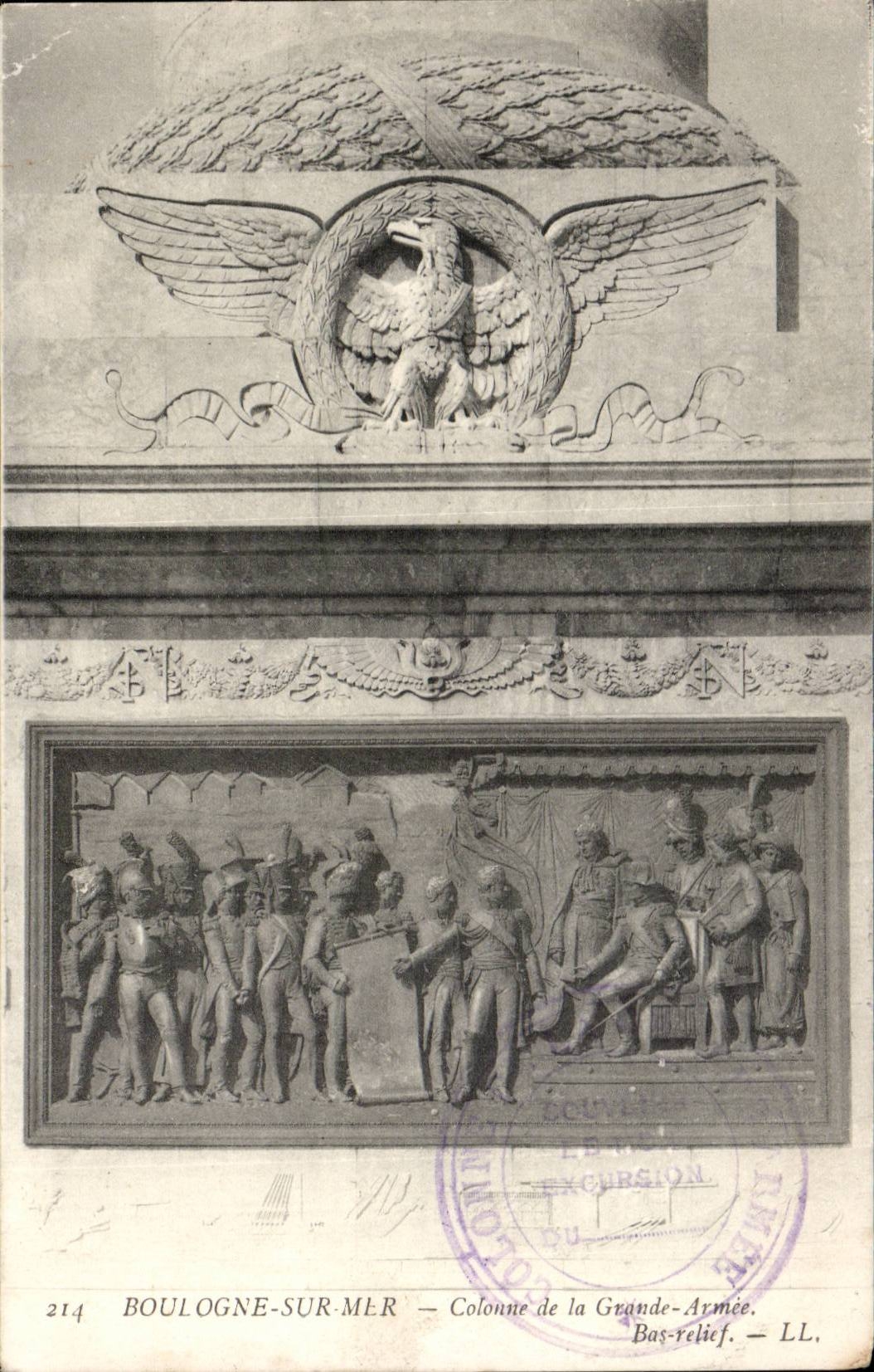Boulogne-sur-Mer — Colonne de la Grande-Armée. Bas-relief — LL, n°214