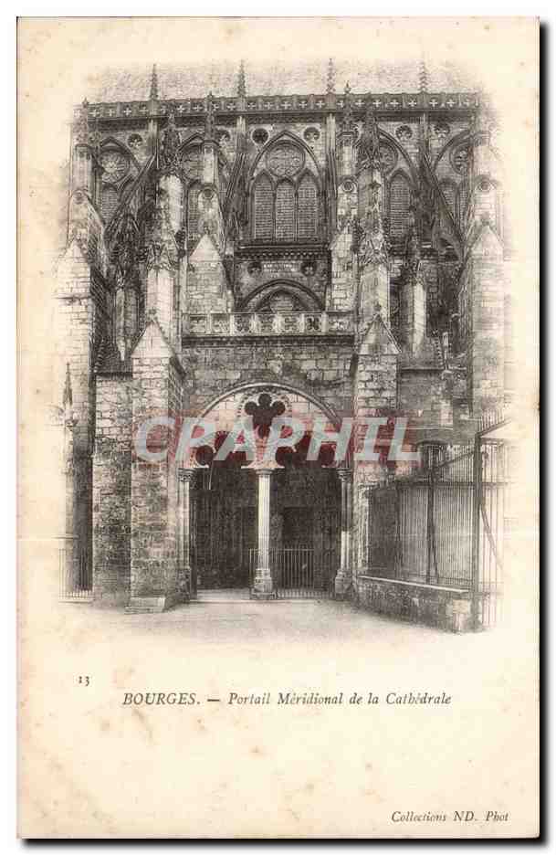 Bourges CPA Portail meridional de la cathedrale