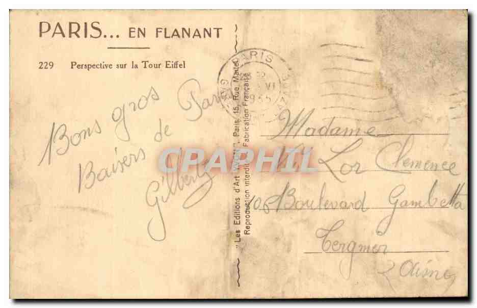 Paris — Perspective sur la Tour Eiffel — Les Éditions d'Art Gillings — Reverso