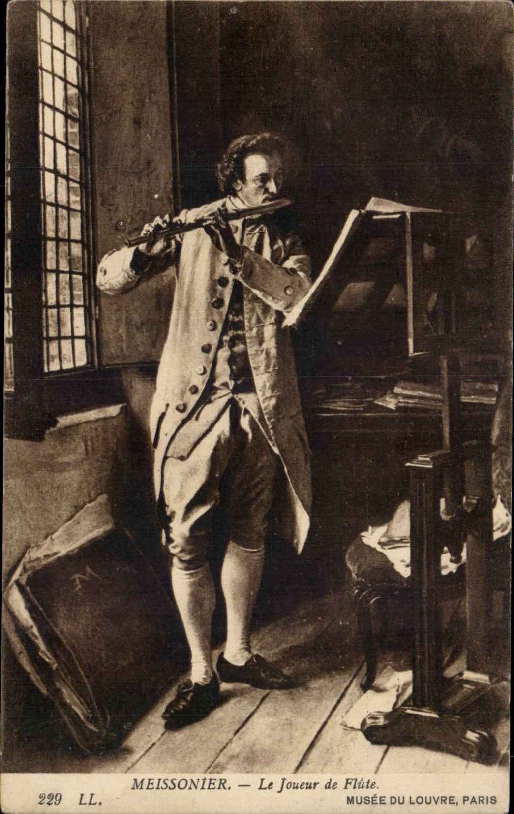 Musee du Louvre Meissonier Le joueur de flute CPA 