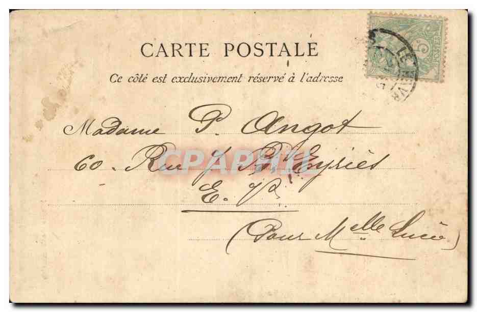 CPA Marie Francoise Perdrigeon DAme Boucher par Jean Raoux — Verso