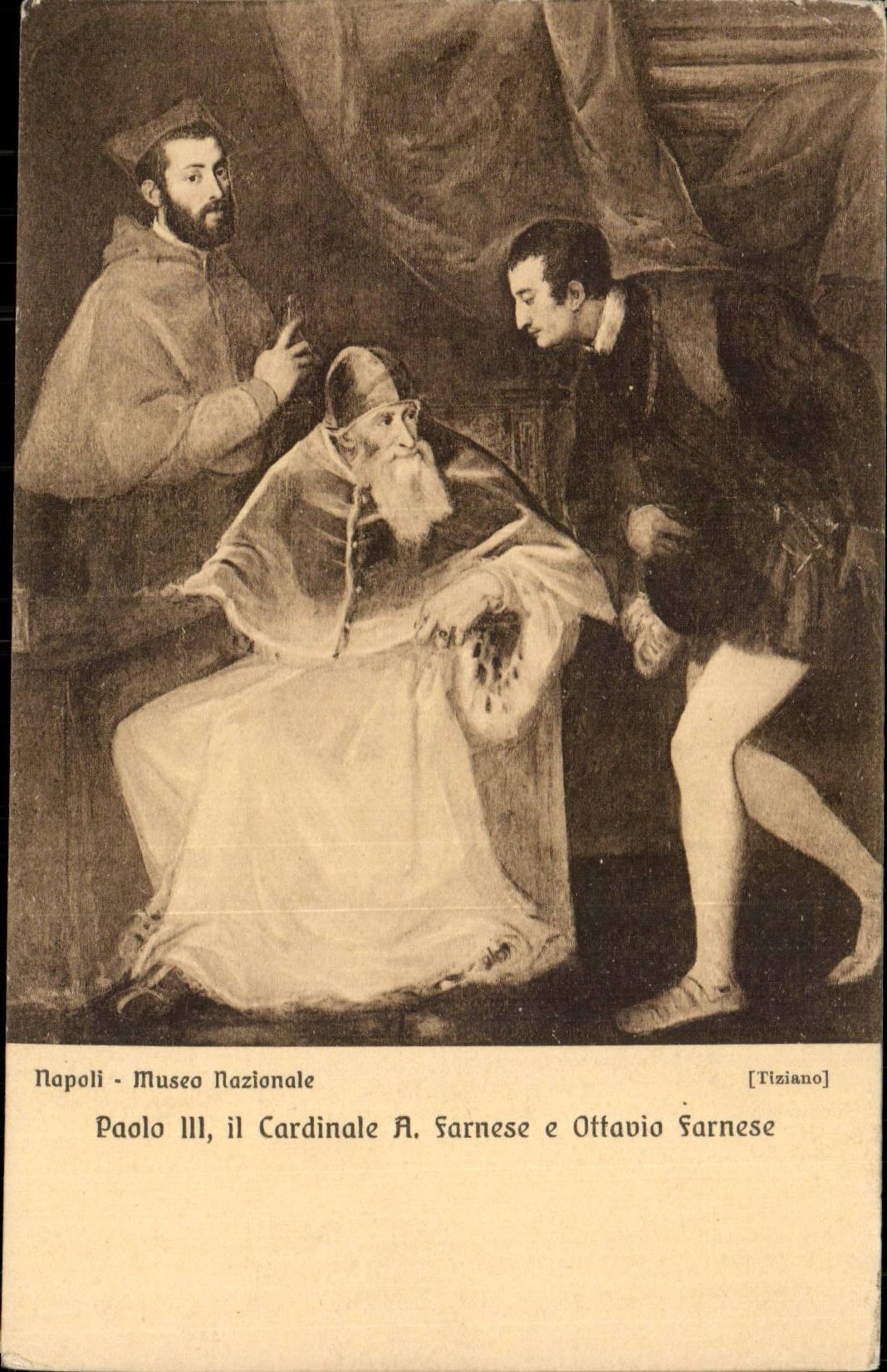 Napoli - Naples - Museo Natioale - Paolo III il cardinale A farnese e Ottavio Farnese - CPA 