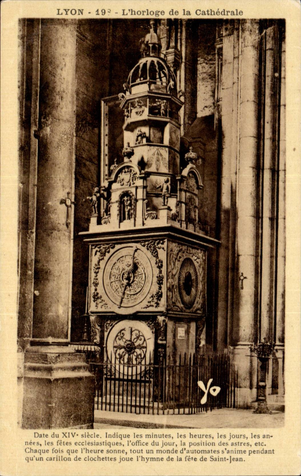 Lyon - L'Horologe de la Cathedrale - CPA 