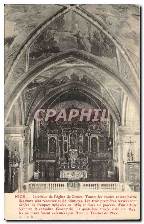 Nice - Interieur de l'Eglise de Cimiez - CPA 