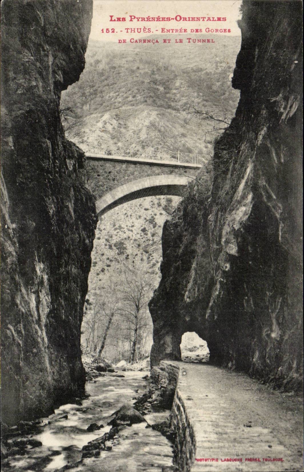 Thues - Entree des Gorges et le Tunnel - CPA 