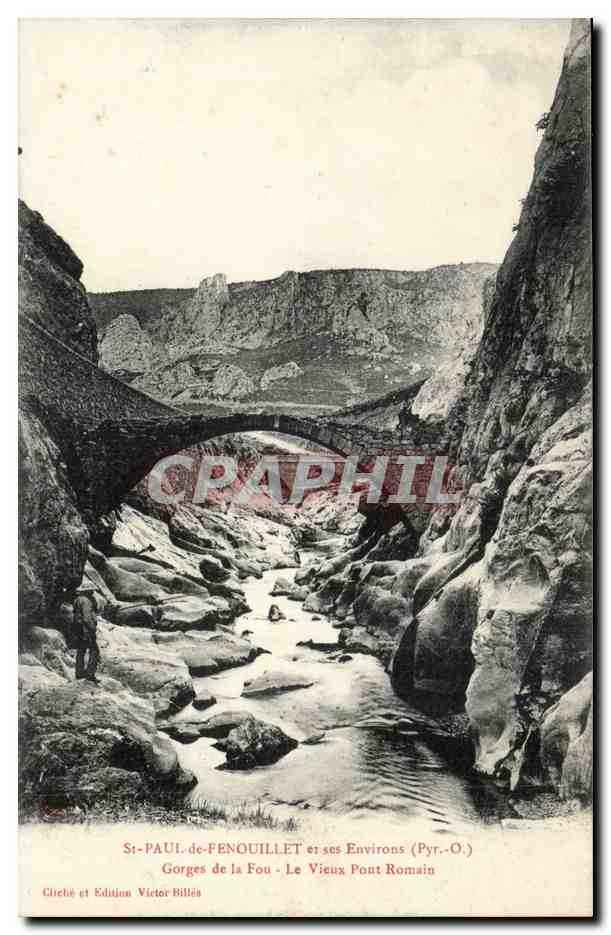 St Paul de Fenouillet - Gorges de la Fou - Le Vieux Pont Romain - CPA 