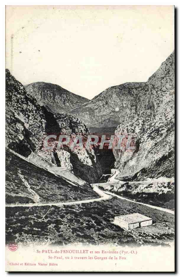 St Paul de Fenouillet - et ses Environs St Paul vu a travers les Gorges de la Fou - CPA 