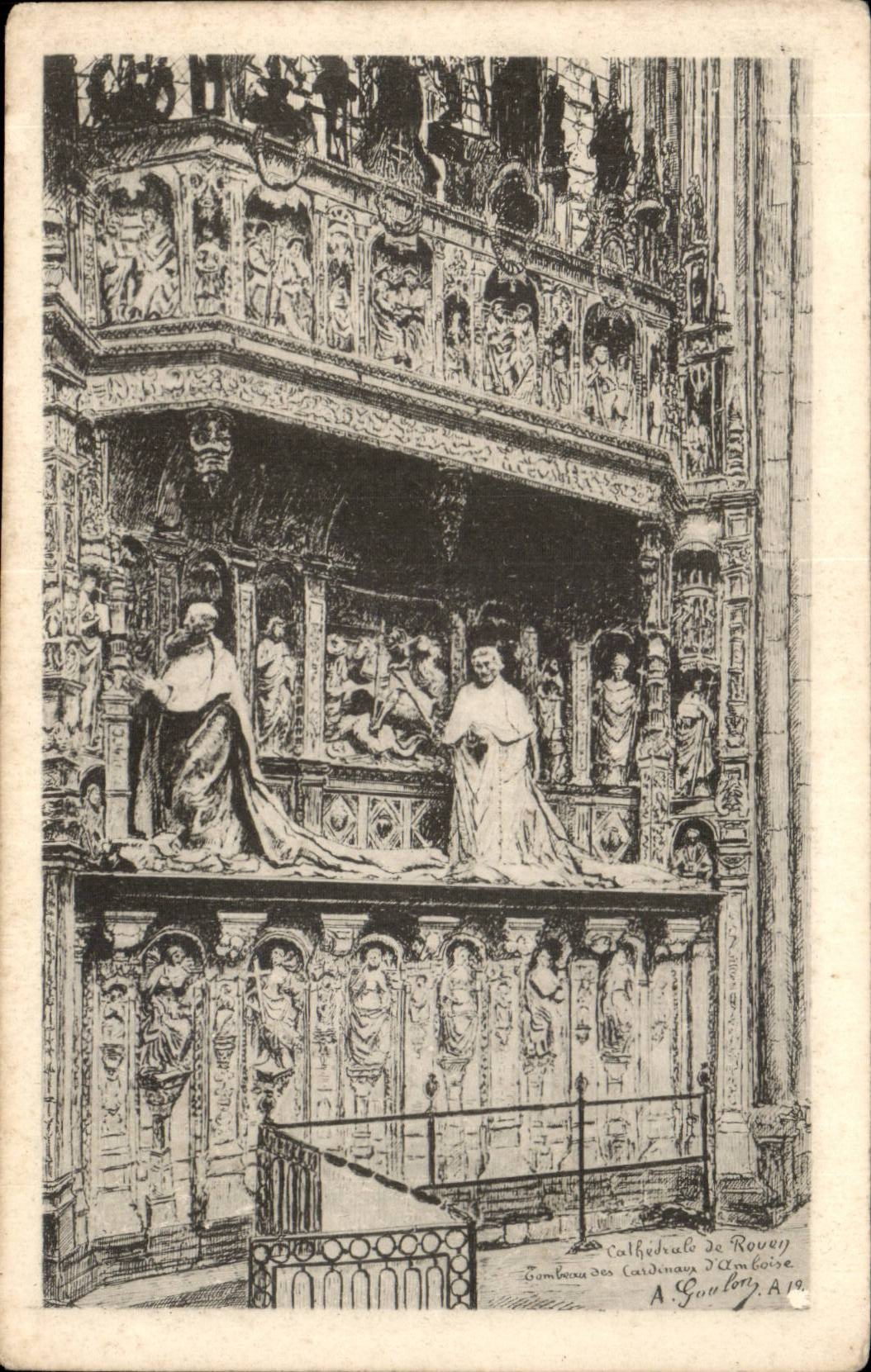 Rouen CPA Cathedrale Tombeau des cardinaux d'Amboise