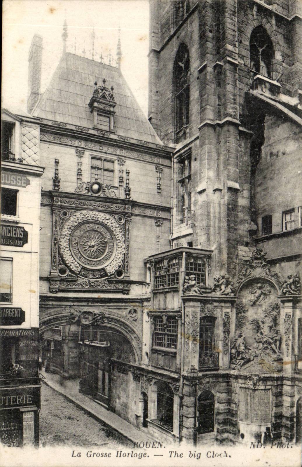 Rouen CPA Cathedrale La grosse horloge