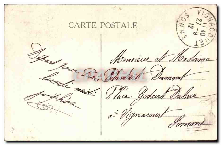 Vichy - La Statue de la Republique - CPA  — Verso