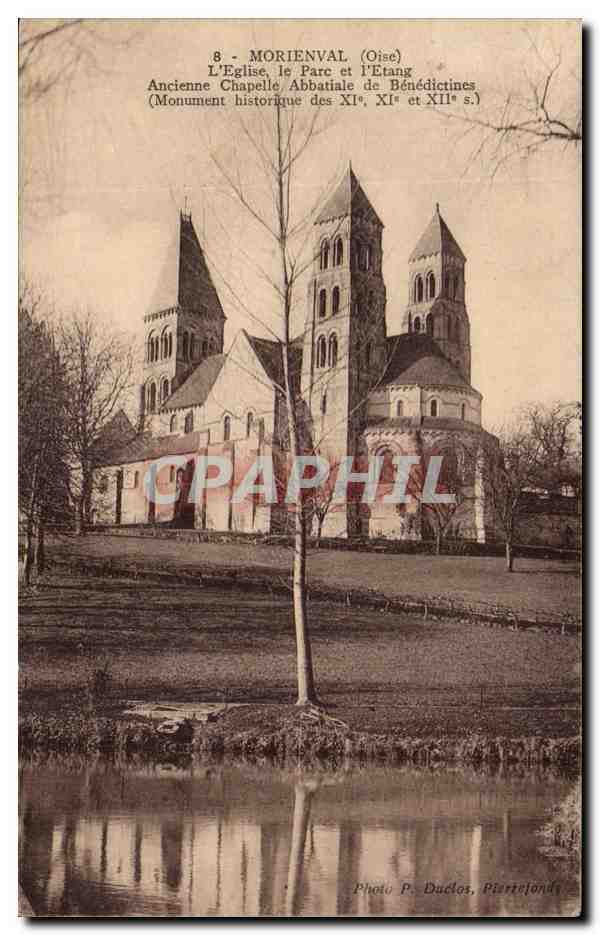 Morienval - L'Eglise le Parc et L'Etang - CPA 