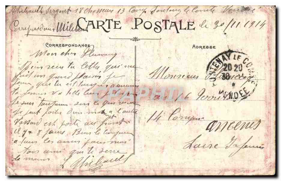 Coiffe de LA PLAINe, dite "la Cabanière" — portrait — Lib Poupin, Mortagne, n°86 — Verso