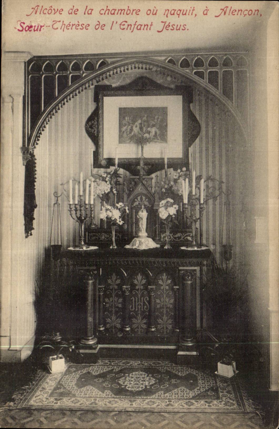 CPA Alcove de la chambre ou naquit a Alencon Soeur therese de l'enfant Jesus