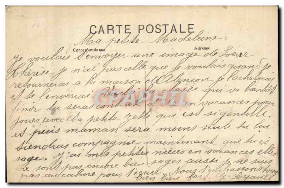 CPA Alcove de la chambre ou naquit a Alencon Soeur therese de l'enfant Jesus — Rückseite