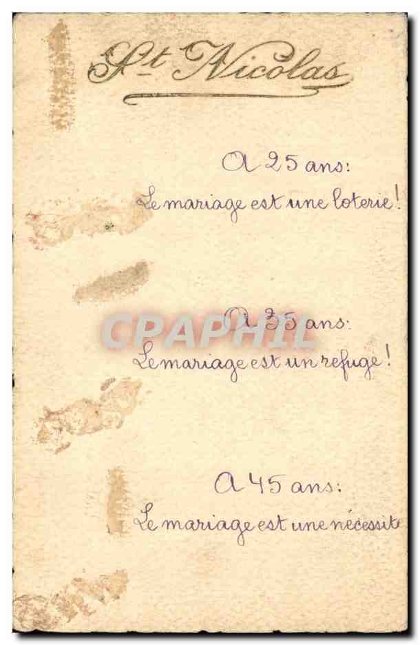 CPA Fantaisie St Nicolas Mariage