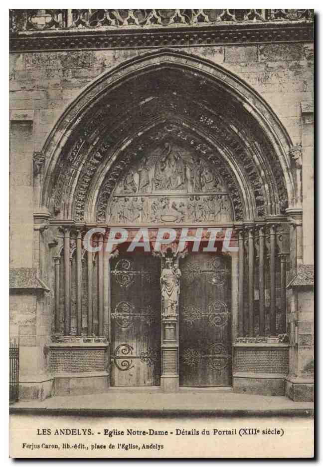 Les Andelys CPA Eglise Notre DAme Details du portail